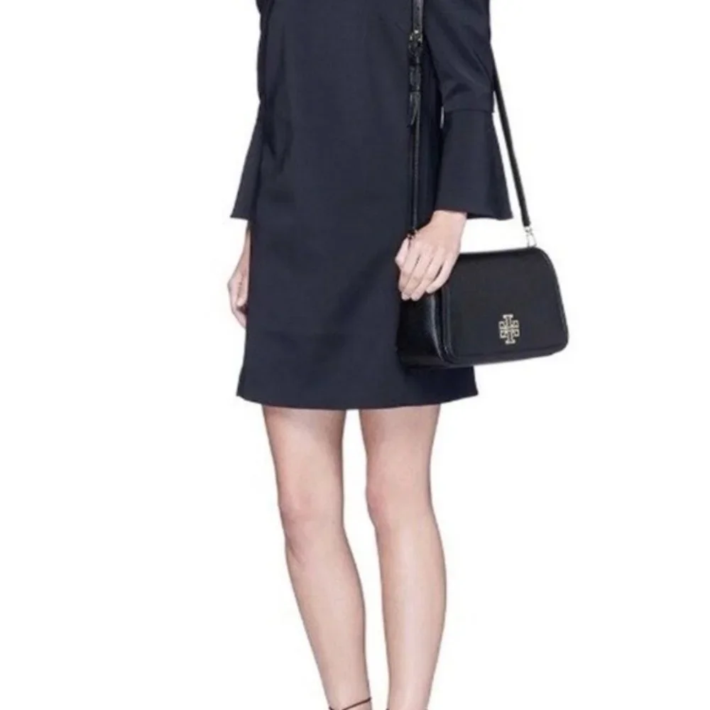 Tory Burch Britten pebbled Leather Crossbody in color Black - Picture 8 of 9